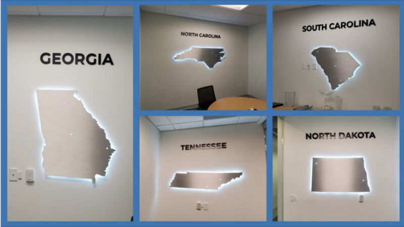Wall Back Lit States from Scott Insurance